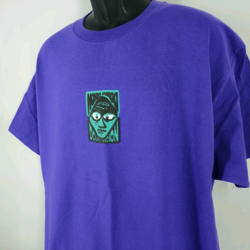 VISION‎ STREET WEAR T Shirt Mens Large Purple Double Vision Graphic Cotton New
